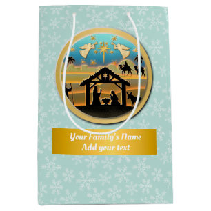 Christmas Nativity Baby Jesus in Manger Scene Medium Gift Bag