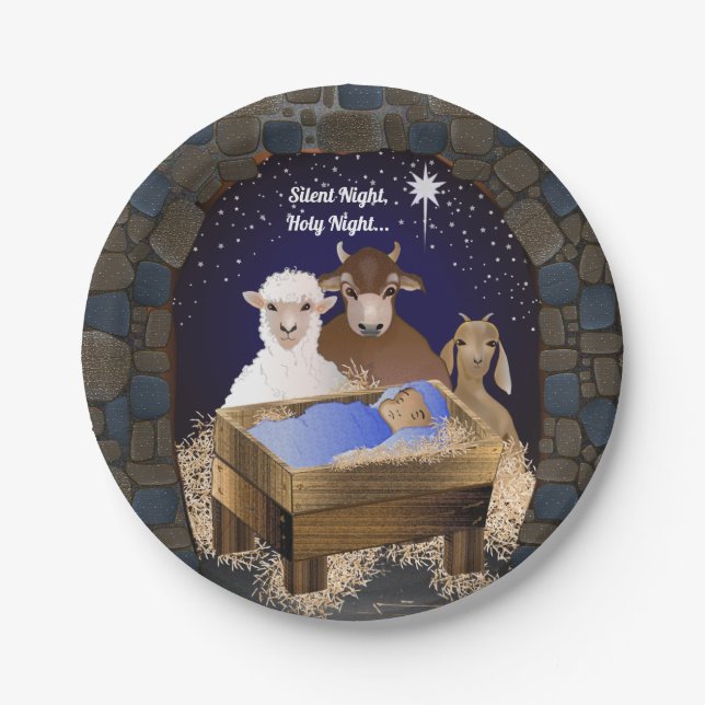 Christmas Nativity Baby Jesus Paper Plate (Front)