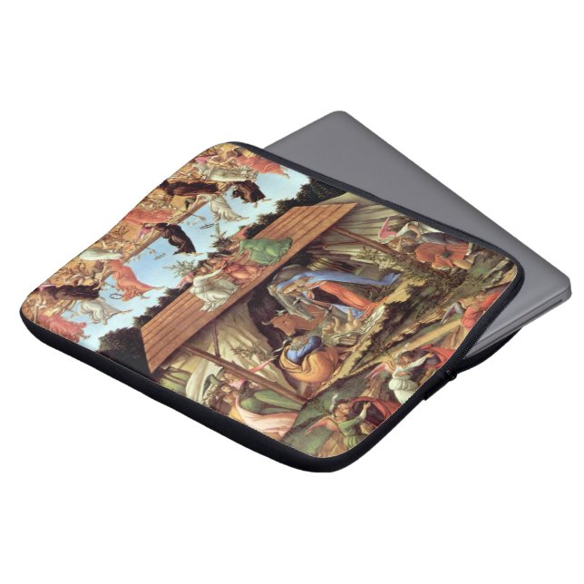 Christmas Nativity, Birth of Christ by Botticelli Laptop Sleeve (Front Top)