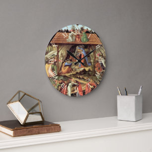 Christmas Nativity, Birth of Christ by Botticelli Large Clock