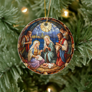 Christmas Nativity  Ceramic Tree Decoration