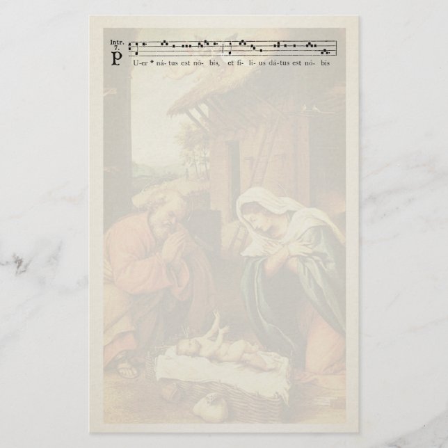 Christmas Nativity Chant Stationery (Front)