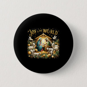 Christmas Nativity Christian Birth Of Jesus Joy To 6 Cm Round Badge
