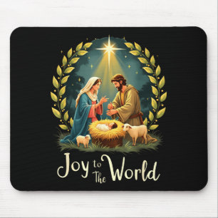 Christmas Nativity Christian Birth Of Jesus Joy To Mouse Mat