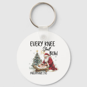 Christmas Nativity Christian Mens Every Knee Shall Key Ring