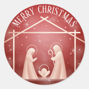 Christmas Nativity Classic Round Sticker