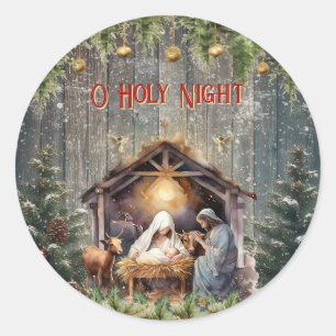 Christmas Nativity  Classic Round Sticker