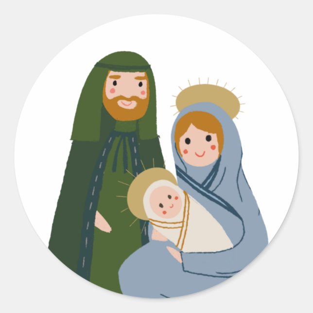 Christmas Nativity Classic Round Sticker (Front)