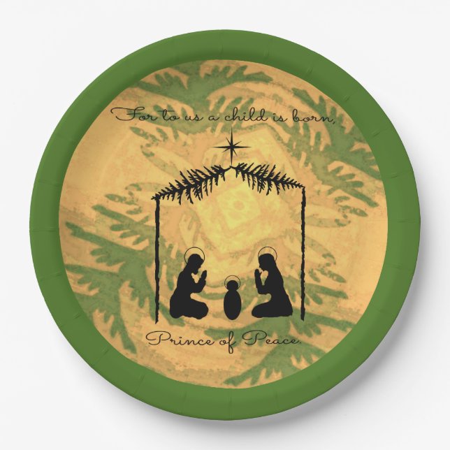 Christmas Nativity Collage Paper Plate (Front)