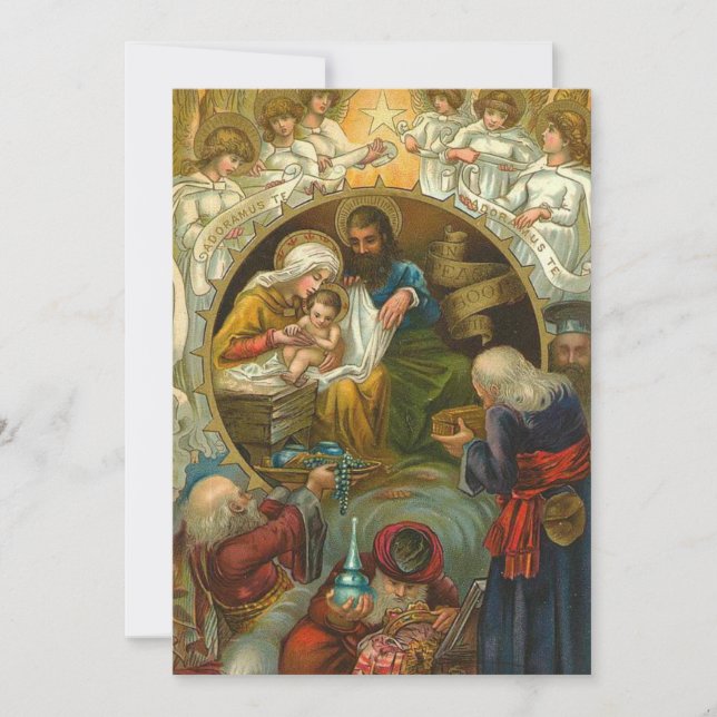 Christmas Nativity Epiphany Holy Family Wisemen Holiday Card (Front)