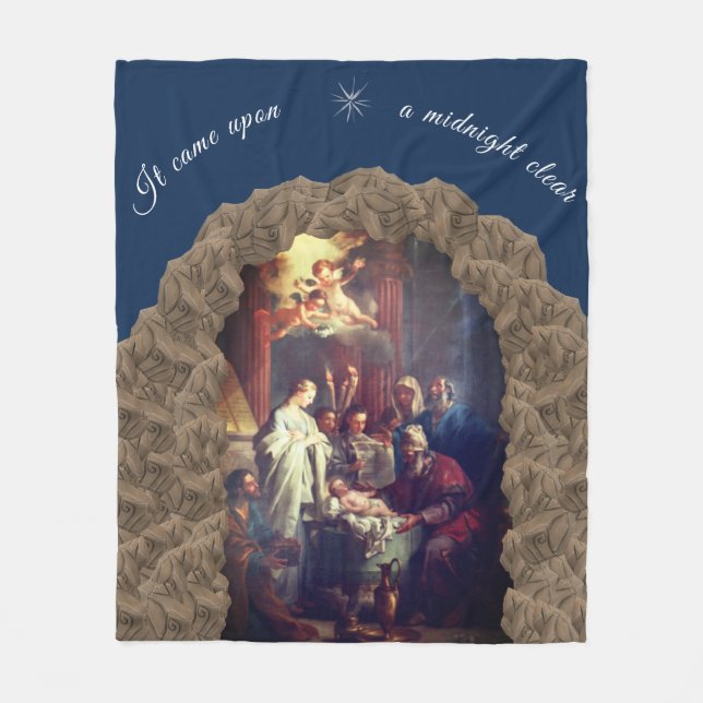 Christmas Nativity Fleece Blanket (Front)
