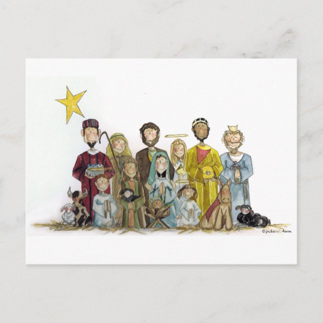 Christmas Nativity Holiday Postcard (Front)