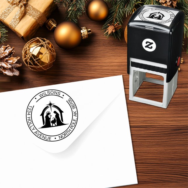 Christmas Nativity Holy Family Religious Address Self-inking Stamp (Creator Uploaded)