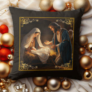 Christmas Nativity Holy Family Religious Cushion