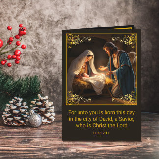 Christmas Nativity Holy Family Religious Holiday Card