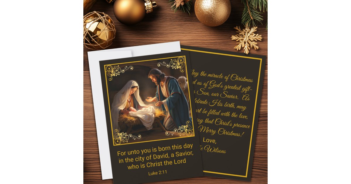 Christmas Nativity Holy Family Religious Holiday Card Zazzle