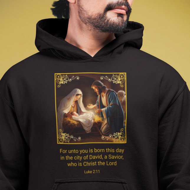 Christmas Nativity Holy Family Religious Luke 2:11 Hoodie (Creator Uploaded)