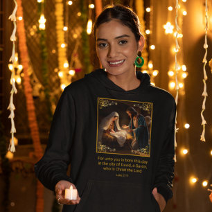 Christmas Nativity Holy Family Religious Luke 2:11 Hoodie