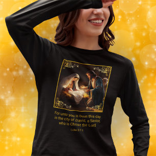 Christmas Nativity Holy Family Religious Luke 2:11 T-Shirt