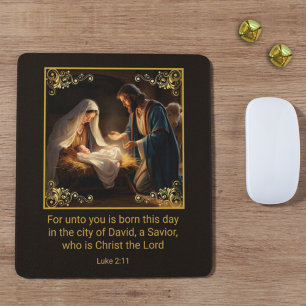 Christmas Nativity Holy Family Religious Mouse Mat