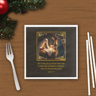 Christmas Nativity Holy Family Religious  Napkin
