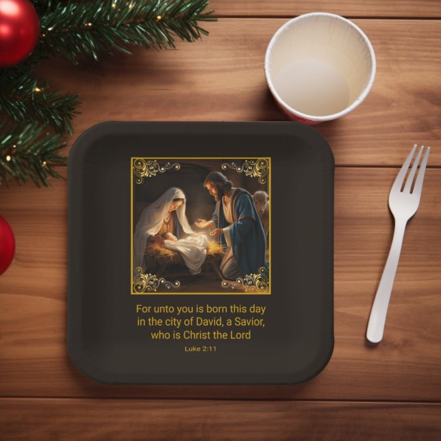 Christmas Nativity Holy Family Religious  Paper Plate (Creator Uploaded)