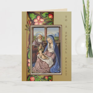 Christmas Nativity Holy Family Vintage Religious Holiday Card