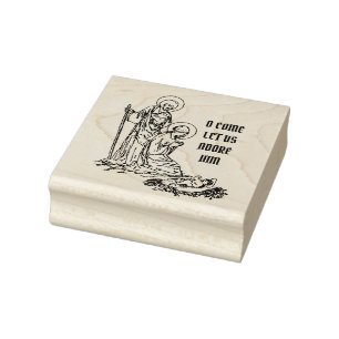 Christmas Nativity Jesus Mary St. Joseph Catholic Rubber Stamp