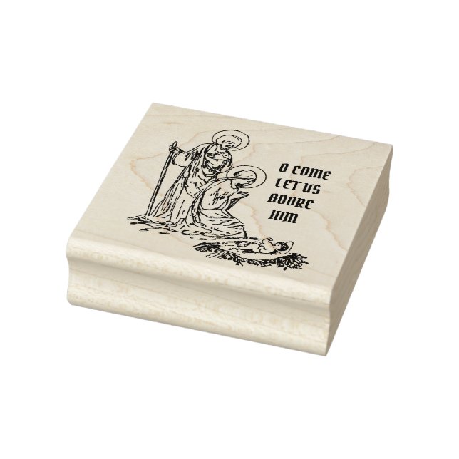 Christmas Nativity Jesus Mary St. Joseph Catholic Rubber Stamp (Stamp)