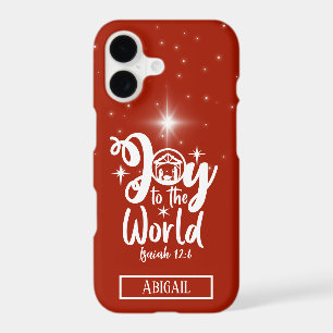 Christmas Nativity Joy to the World Red & White