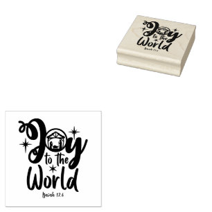 Christmas Nativity Joy to the World Rubber Stamp