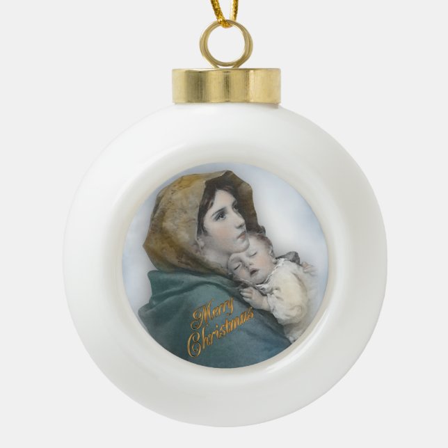 Christmas Nativity Madonna and child ornament (Front)