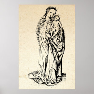 Christmas Nativity Madonna and Child Virgin Mary   Poster