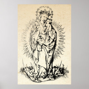 Christmas Nativity Madonna and Child Virgin Mary Poster