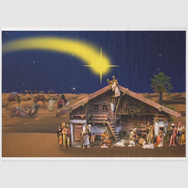 Christmas Nativity Manger 2 Decoupage Tissue Paper (Front)