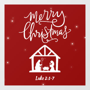 Christmas Nativity Merry Christmas Window Cling
