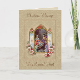 Christmas Nativity of Jesus Vintage Religious Holiday Card