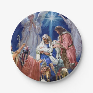 CHRISTMAS NATIVITY PAPER PLATES