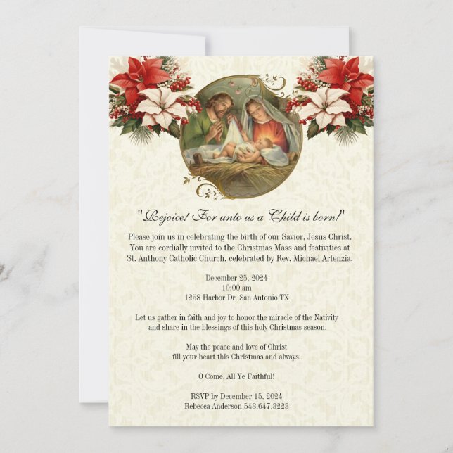 Christmas Nativity Party Celebration Religous Invitation (Front)