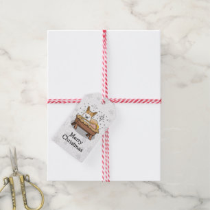 Christmas Nativity Pembroke Welsh Corgi (red1) Fun Gift Tags