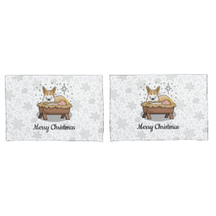 Christmas Nativity Pembroke Welsh Corgi (red1) Fun Pillowcase