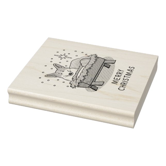 Christmas Nativity Pembroke Welsh Corgi (red1) Fun Rubber Stamp (Stamp)