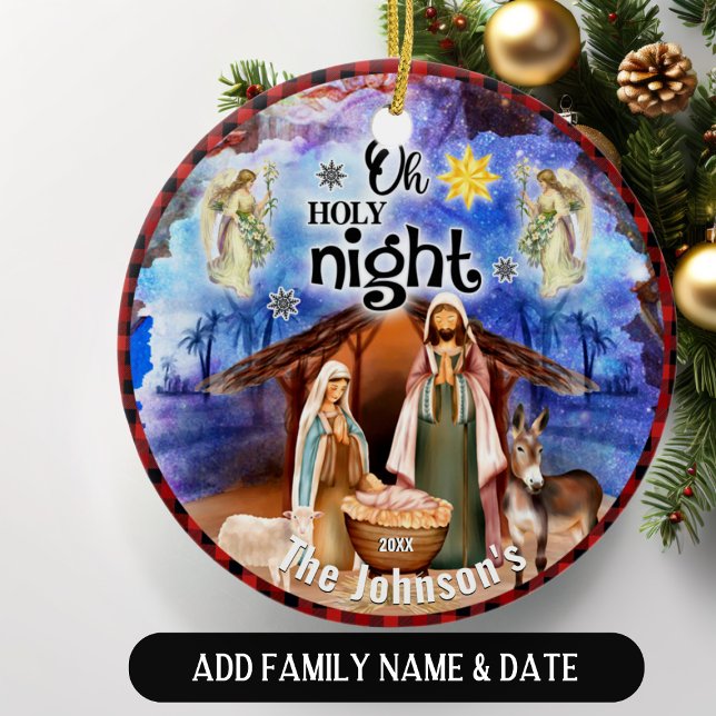  Christmas Nativity Personalised Family Ceramic Tree Decoration (Creator Uploaded)