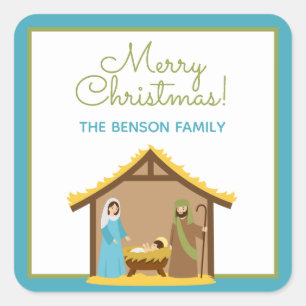 Christmas Nativity Personalised Gift Stickers