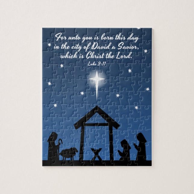 Christmas Nativity Puzzle with Bible Verse (Vertical)
