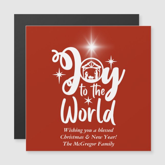 Christmas Nativity Red & White Joy to the World (Front/Back)