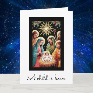Christmas Nativity Religious Add YOUR Message Holiday Card