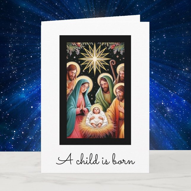 Christmas Nativity Religious Add YOUR Message Holiday Card (Creator Uploaded)