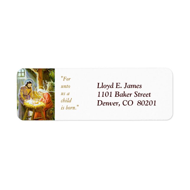 Christmas Nativity Return Address Label (Front)