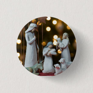Christmas Nativity Scene Button